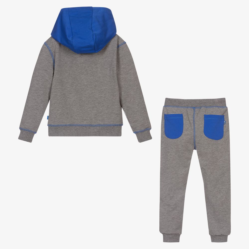 Mitch & Son-Boys Grey Cotton Tracksuit | Childrensalon Outlet