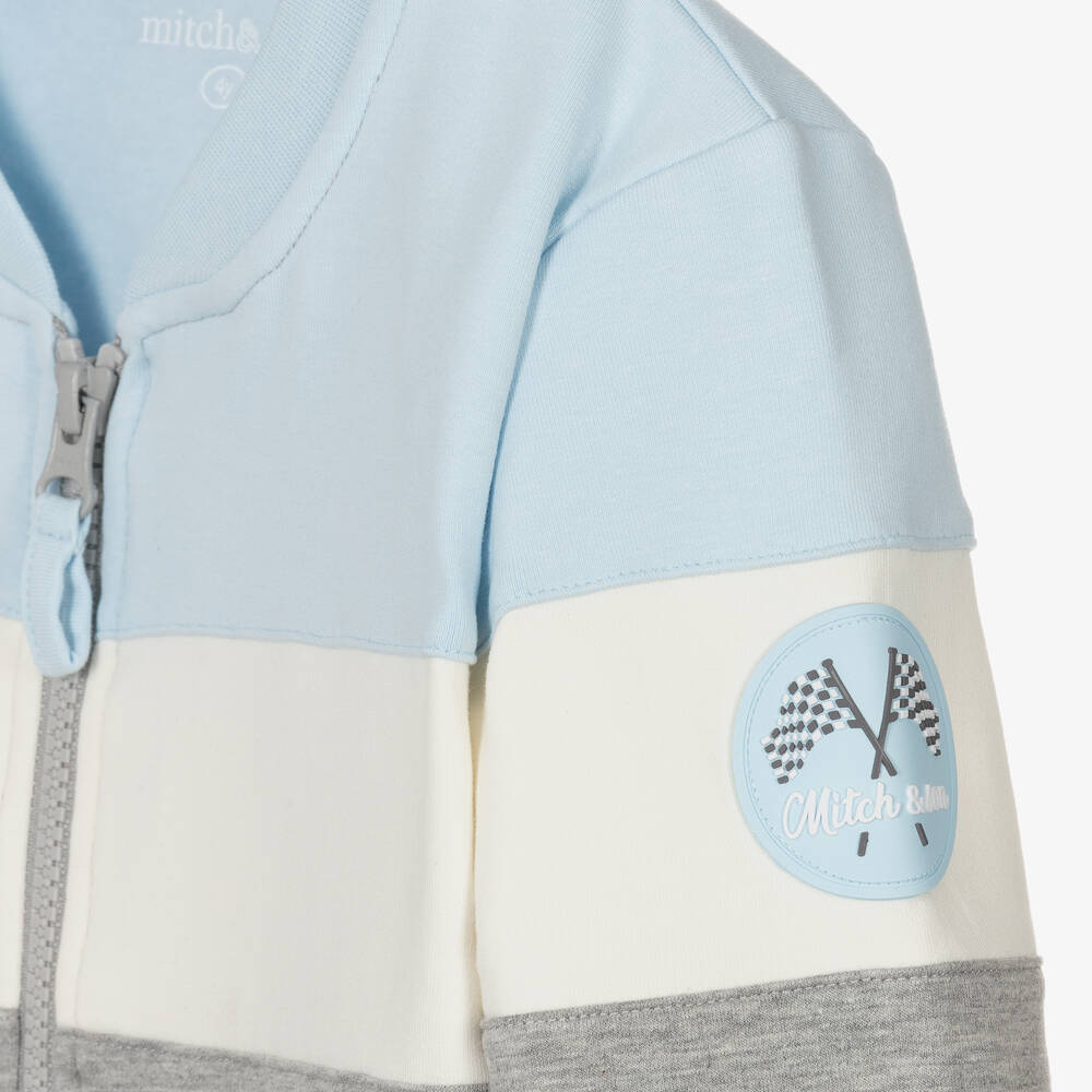 Mitch & Son-Boys Grey Cotton Tracksuit | Childrensalon Outlet