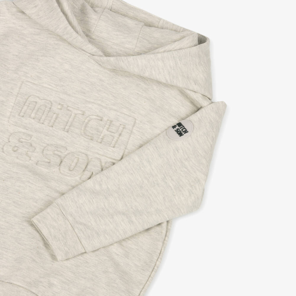 Mitch & Son-Boys Grey Embossed Hoodie Set | Childrensalon Outlet