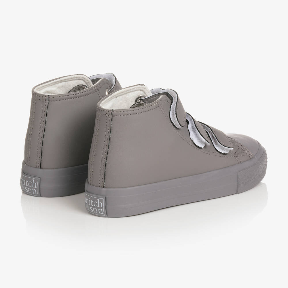 Mitch & Son-Boys Grey High-Top Trainers | Childrensalon Outlet