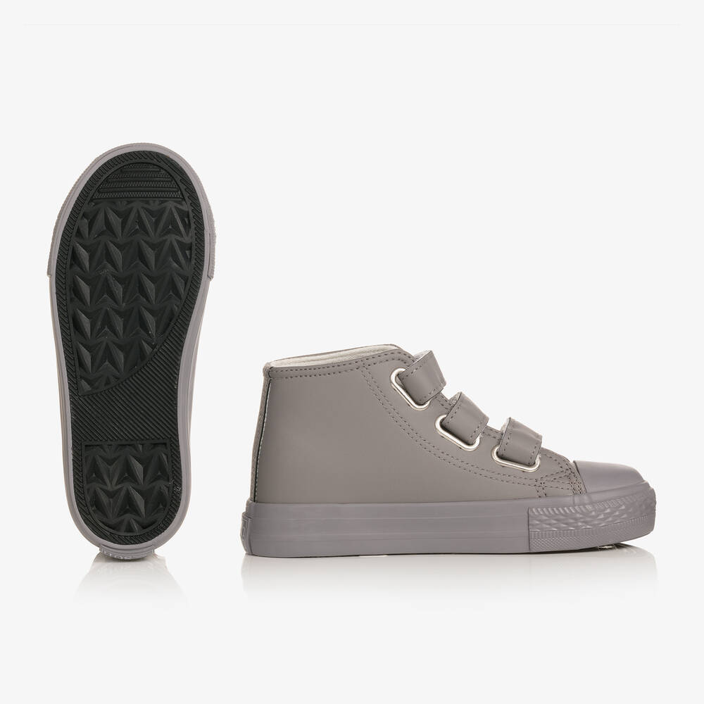Mitch & Son-Boys Grey High-Top Trainers | Childrensalon Outlet