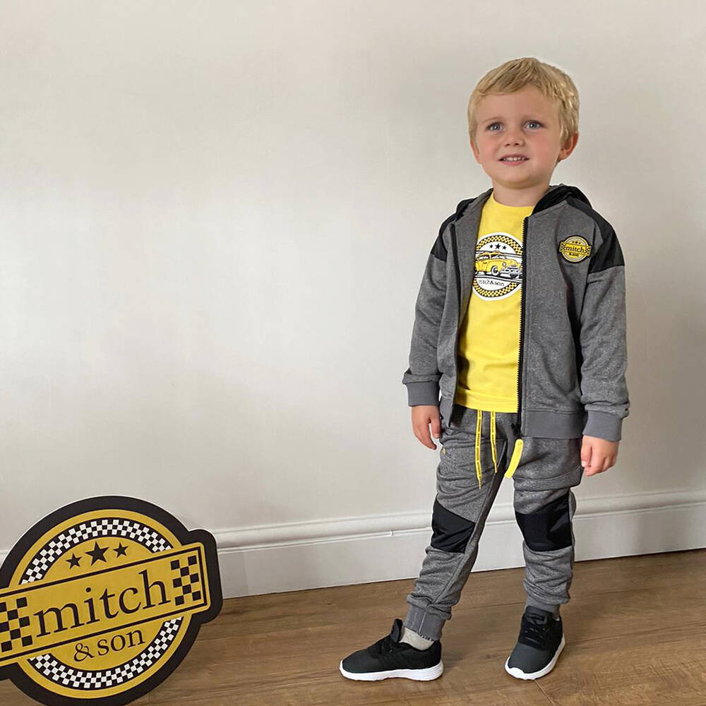 Mitch & Son-Boys Grey Hooded Tracksuit | Childrensalon Outlet