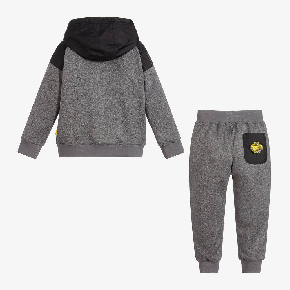 Mitch & Son-Boys Grey Hooded Tracksuit | Childrensalon Outlet