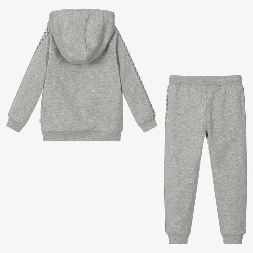 Boys in grey tracksuits clearance