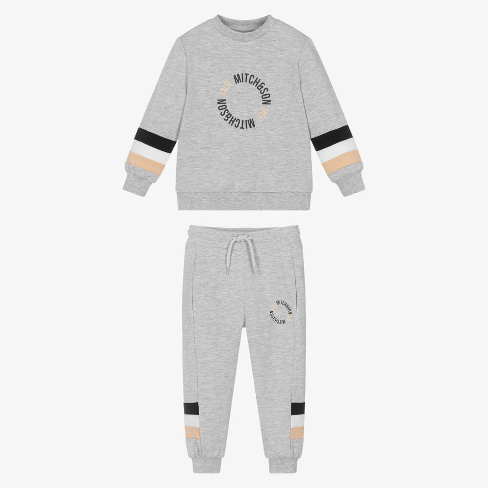 Mitch & Son-Спортивный костюм серый с логотипом для мальчиков | Childrensalon Outlet