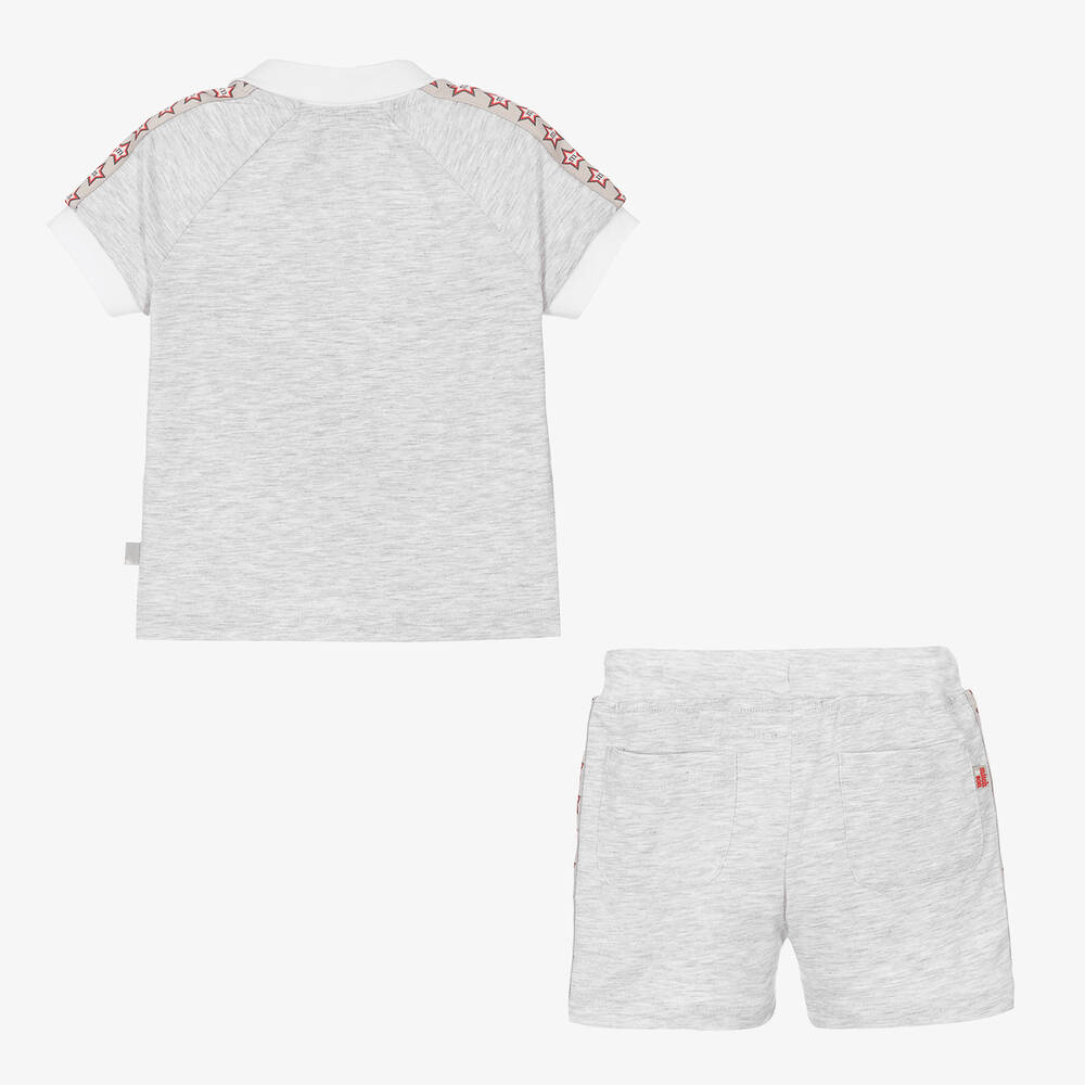 Mitch & Son-طقم شورت قطن جيرسي لون رمادي للأولاد | Childrensalon Outlet