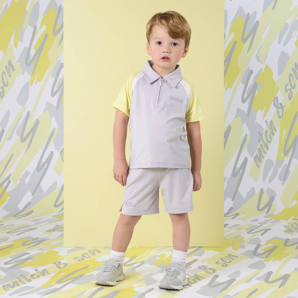 Mitch & Son-Boys Grey & Sunshine Outfit Duo | Childrensalon Outlet