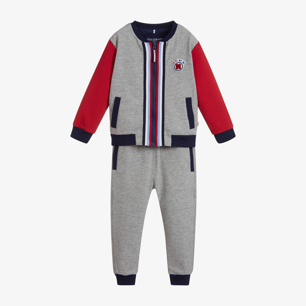 Mitch & Son-تراكسوت قطن جيرسي لون رمادي للأولاد | Childrensalon Outlet