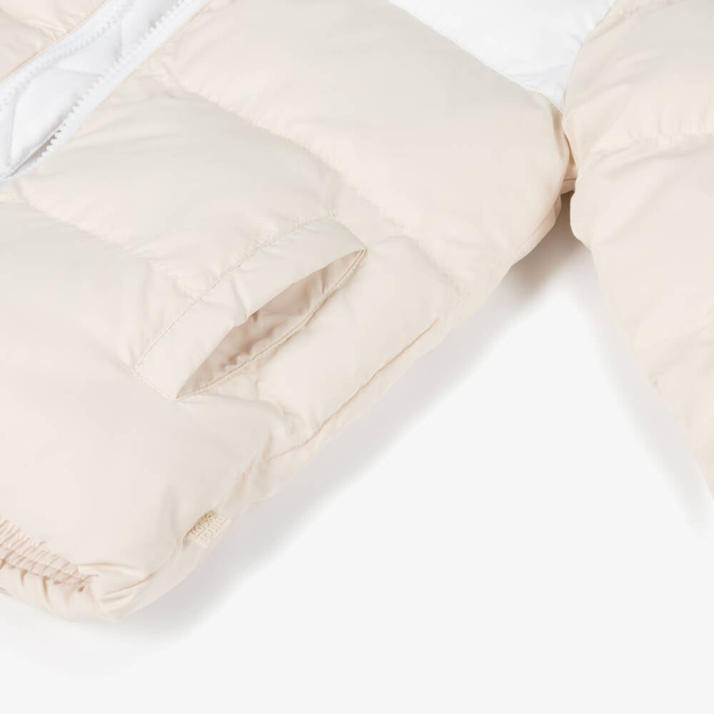 Mitch & Son-معطف بافر بهودي لون بيج وأبيض للأولاد | Childrensalon Outlet