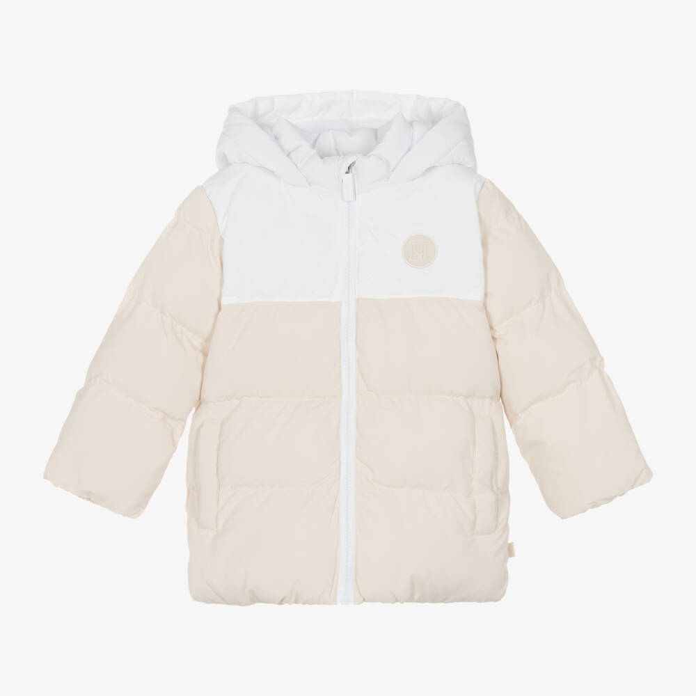 Mitch & Son-Boys Hooded Beige Puffer Jacket | Childrensalon Outlet