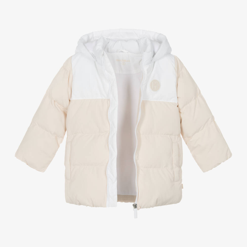Mitch & Son-معطف بافر بهودي لون بيج وأبيض للأولاد | Childrensalon Outlet
