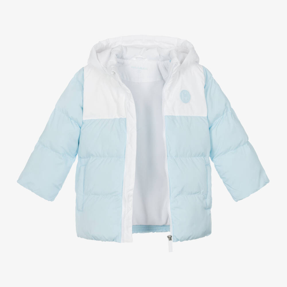 Mitch & Son-معطف بافر بهودي لون أزرق فاتح وأبيض للأولاد | Childrensalon Outlet