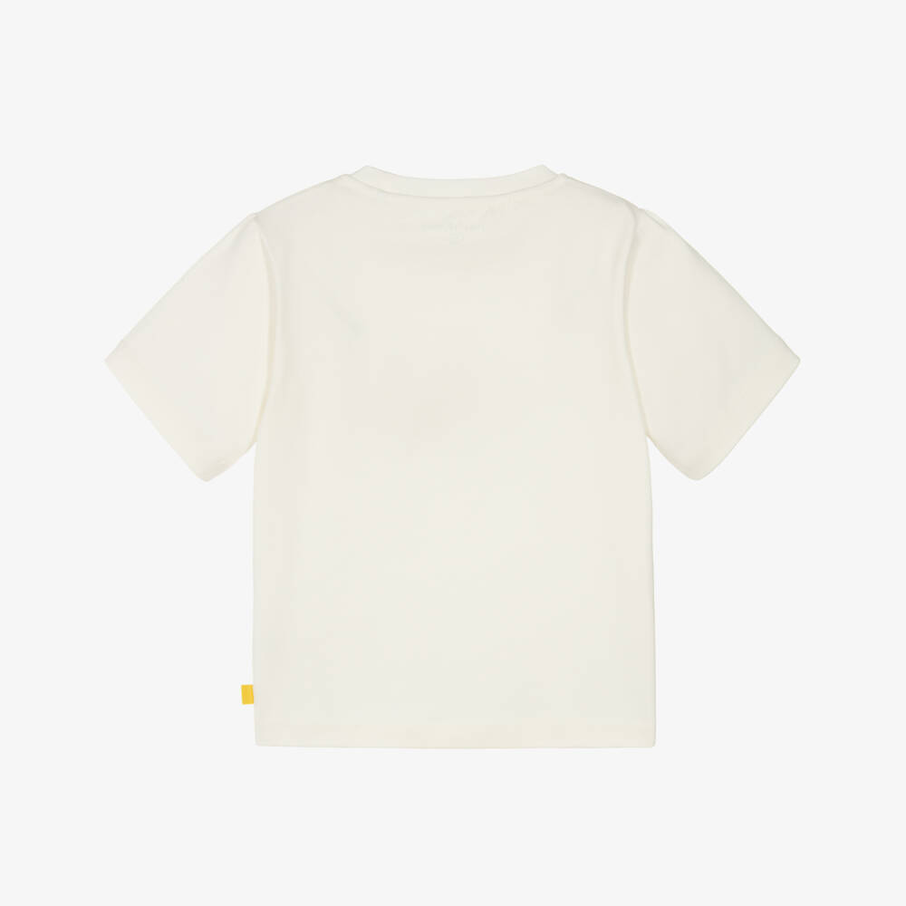 Mitch & Son-Boys Ivory Cotton Baseball Logo T-Shirt | Childrensalon Outlet