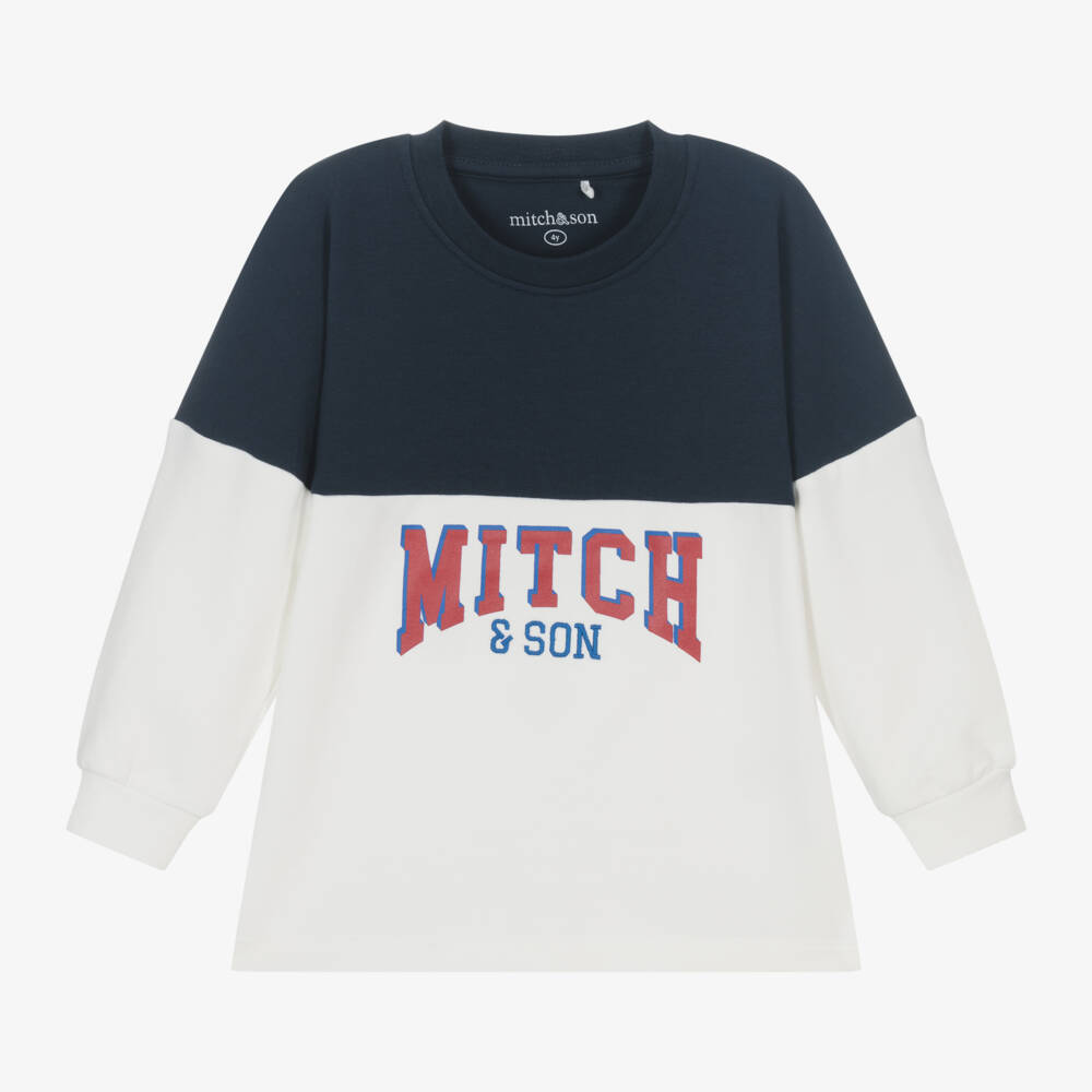 Mitch & Son-Boys Ivory Cotton Logo Sweatshirt | Childrensalon Outlet