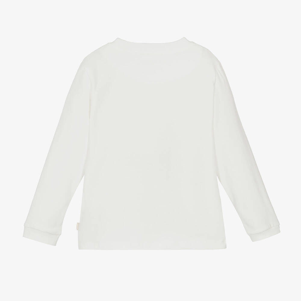 Mitch & Son-Boys Ivory Cotton Long Sleeve Tee | Childrensalon Outlet