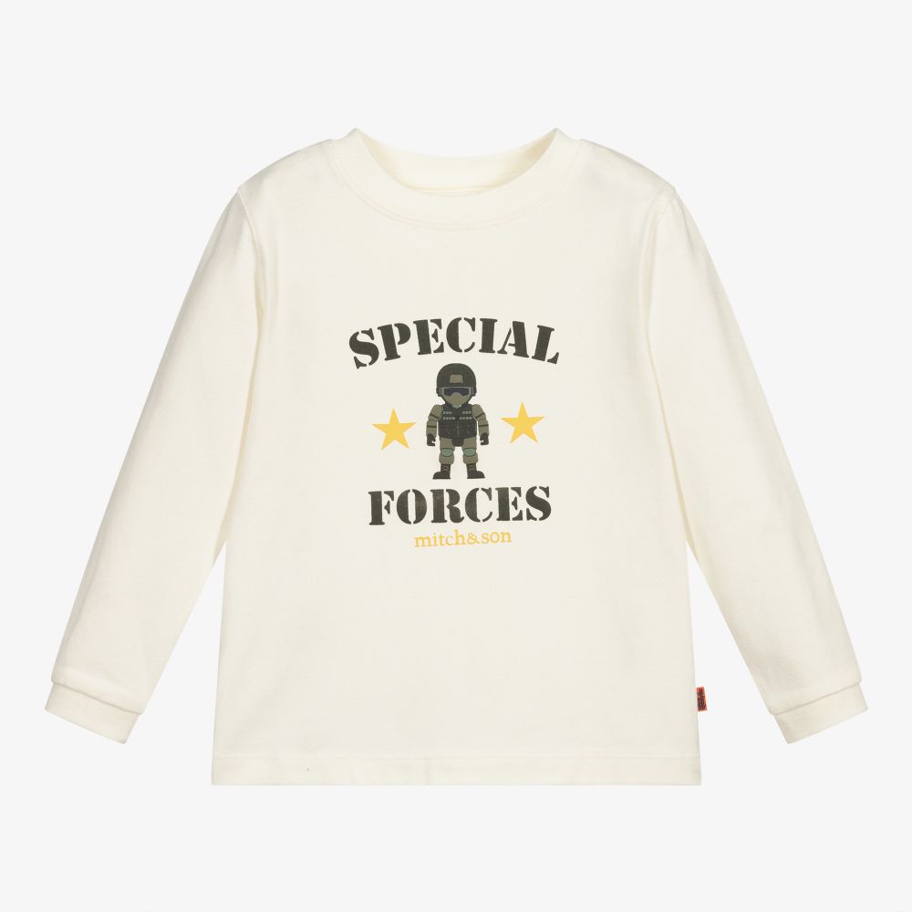 Mitch & Son - Boys Ivory Cotton Top | Childrensalon