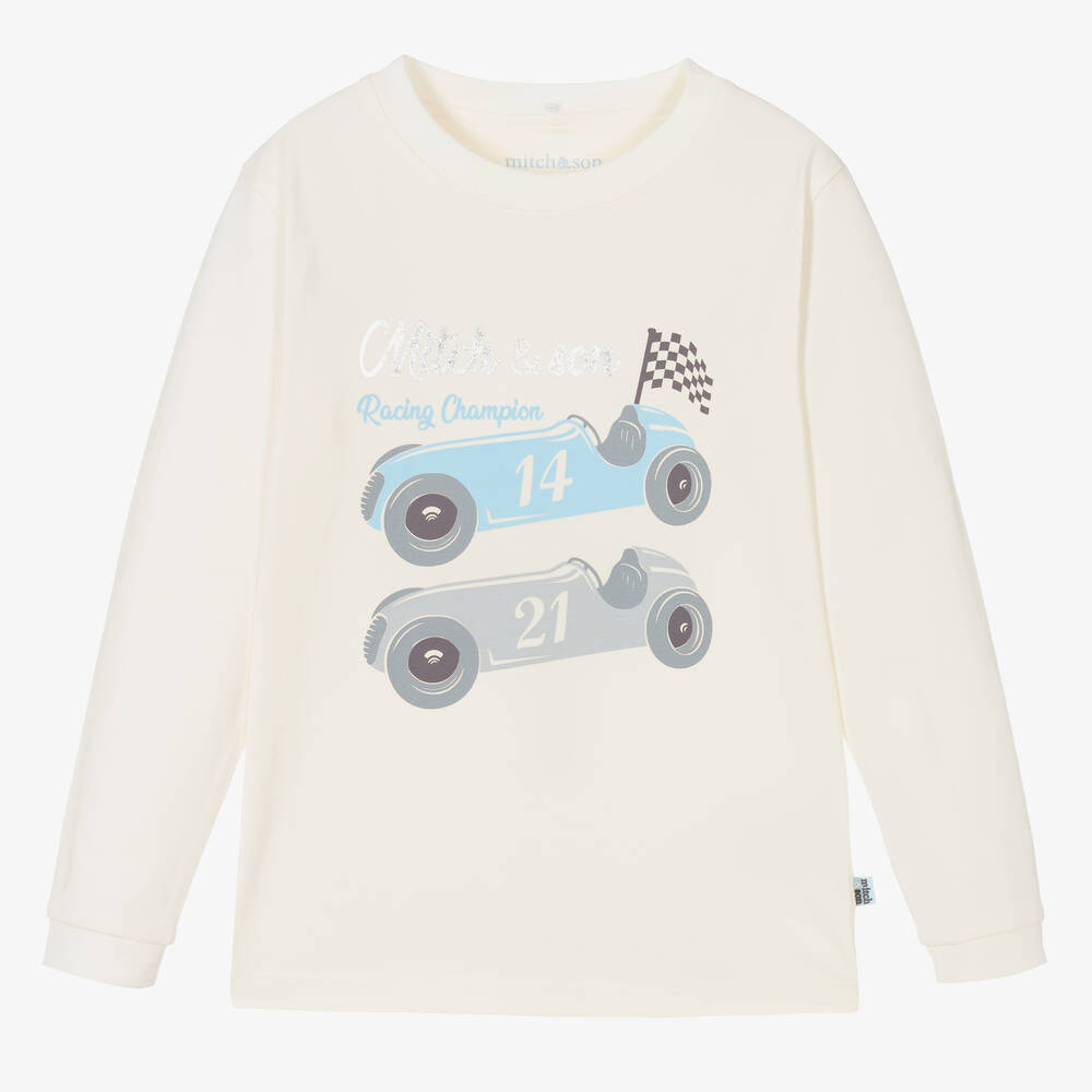 Mitch & Son-Кремовый хлопковый топ для мальчиков | Childrensalon Outlet