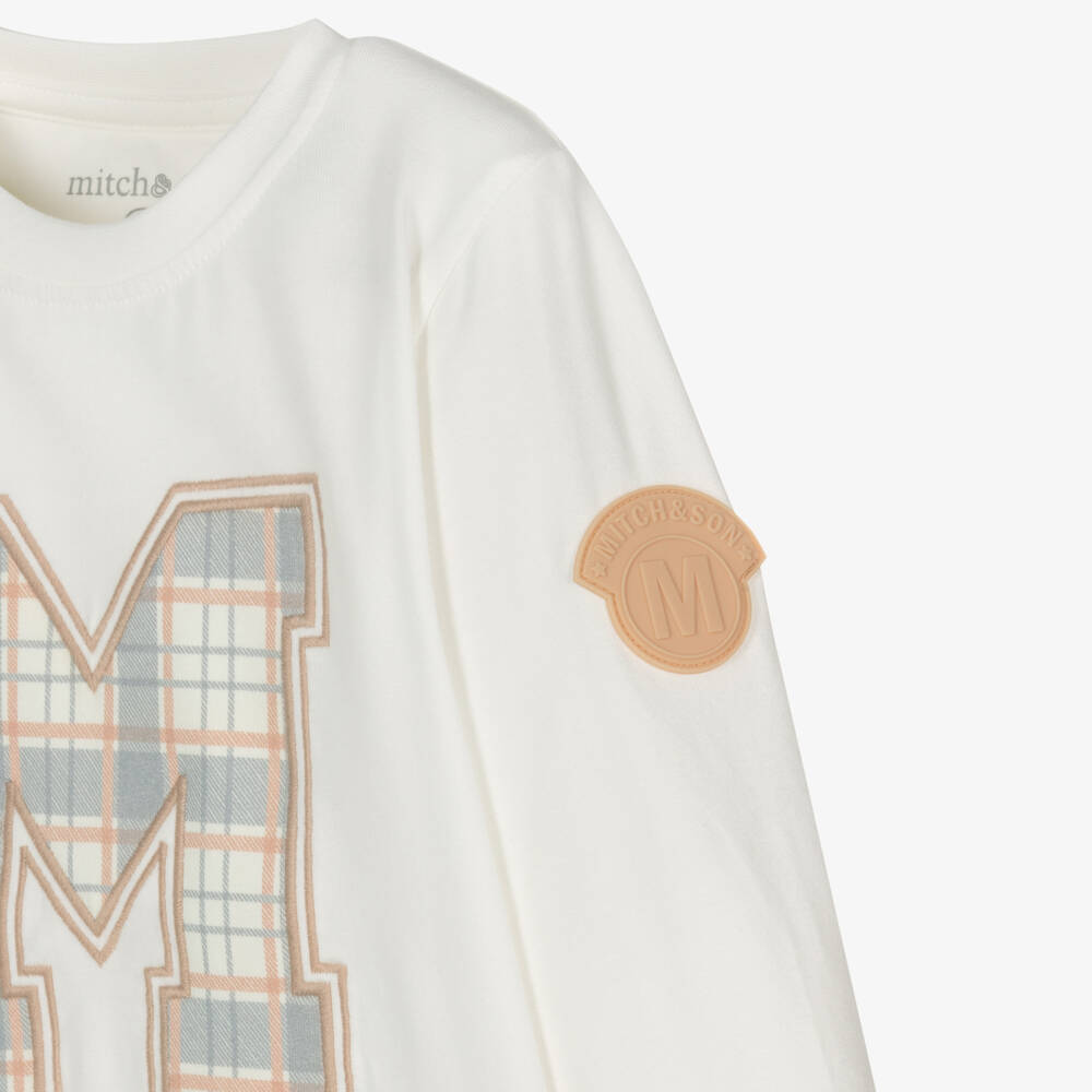 Mitch & Son-توب قطن جيرسي لون عاجي للأولاد | Childrensalon Outlet