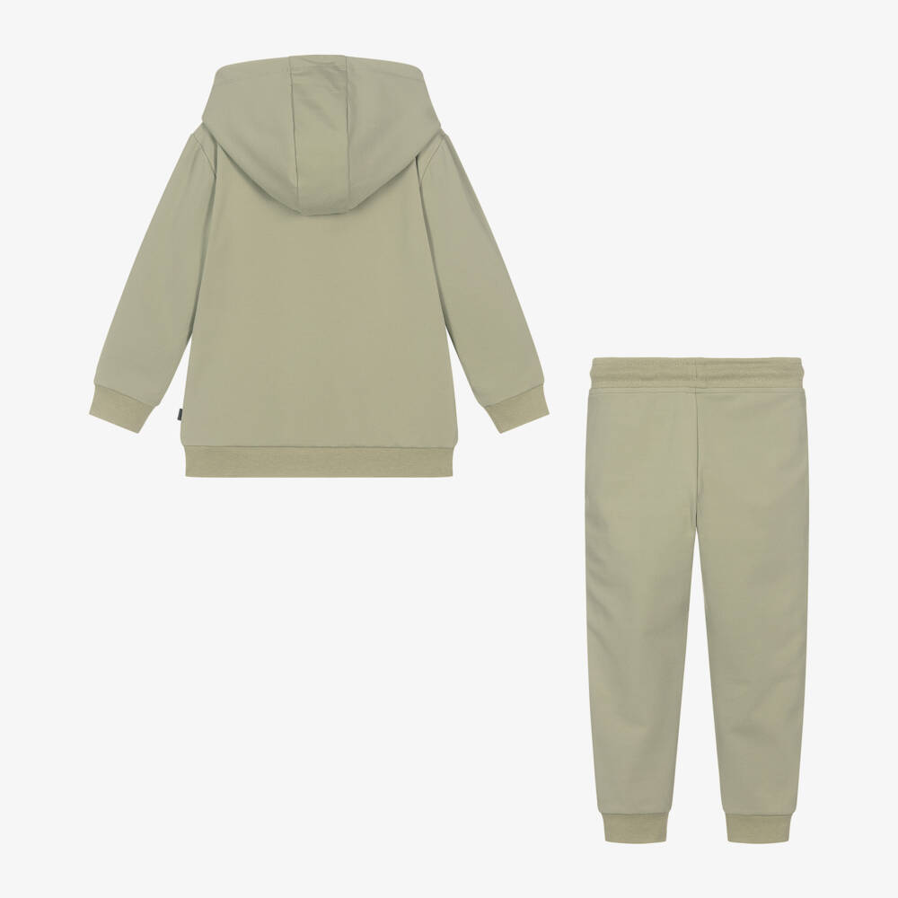 Mitch & Son-Boys Khaki Hooded Tracksuit Set | Childrensalon Outlet