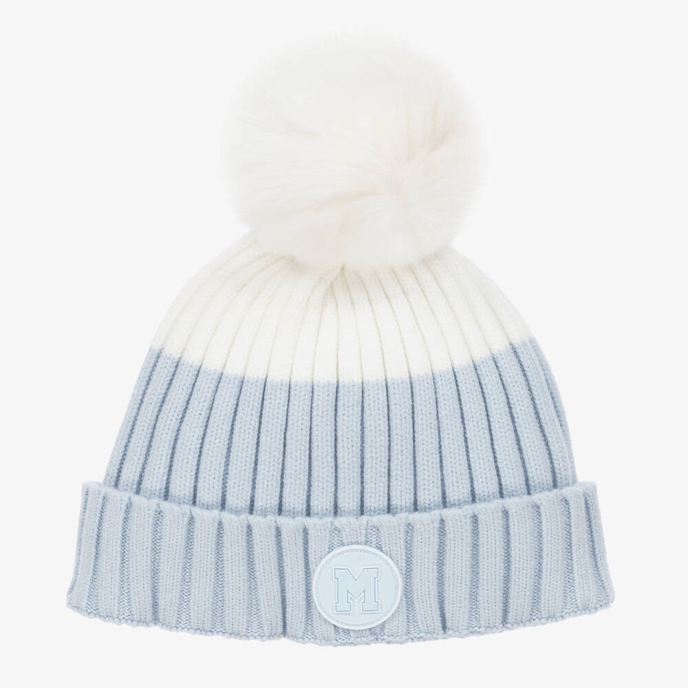 Mitch & Son-Boys Knitted Blue Bobble Hat | Childrensalon Outlet