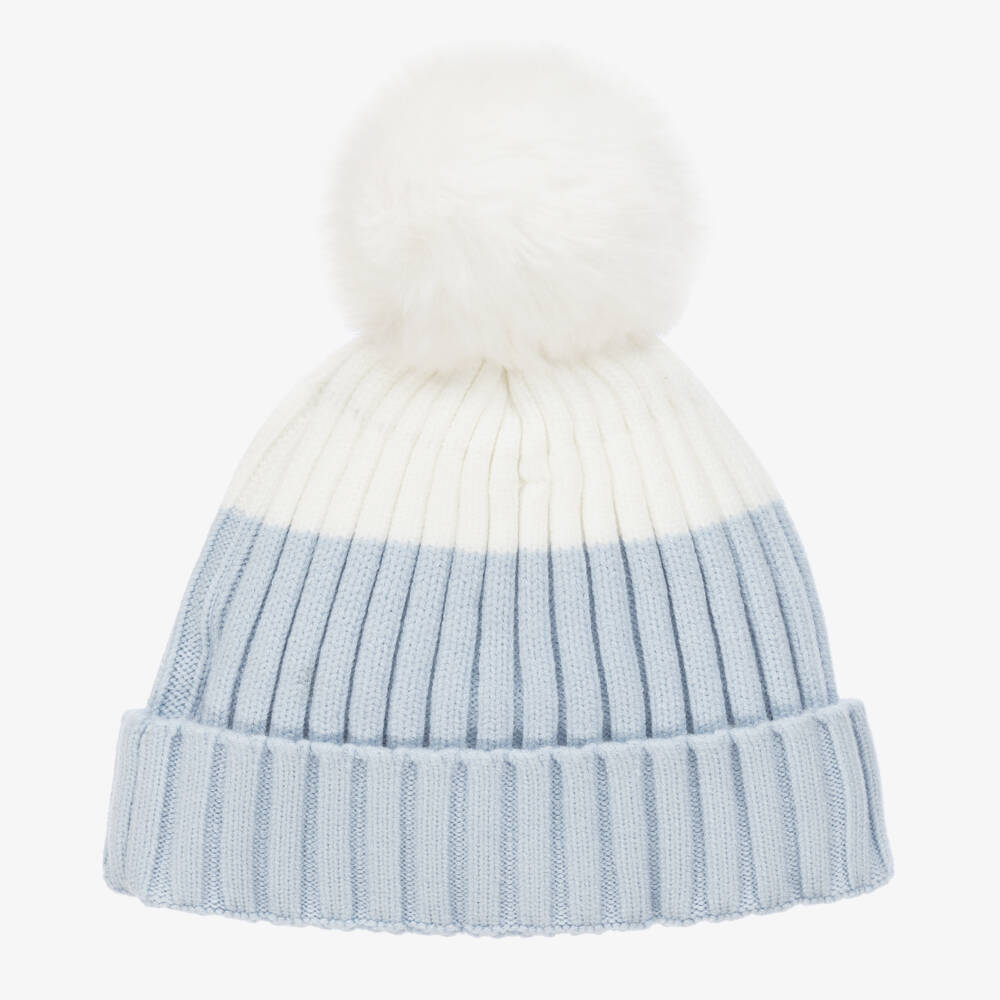 Mitch & Son-Boys Knitted Blue Bobble Hat | Childrensalon Outlet