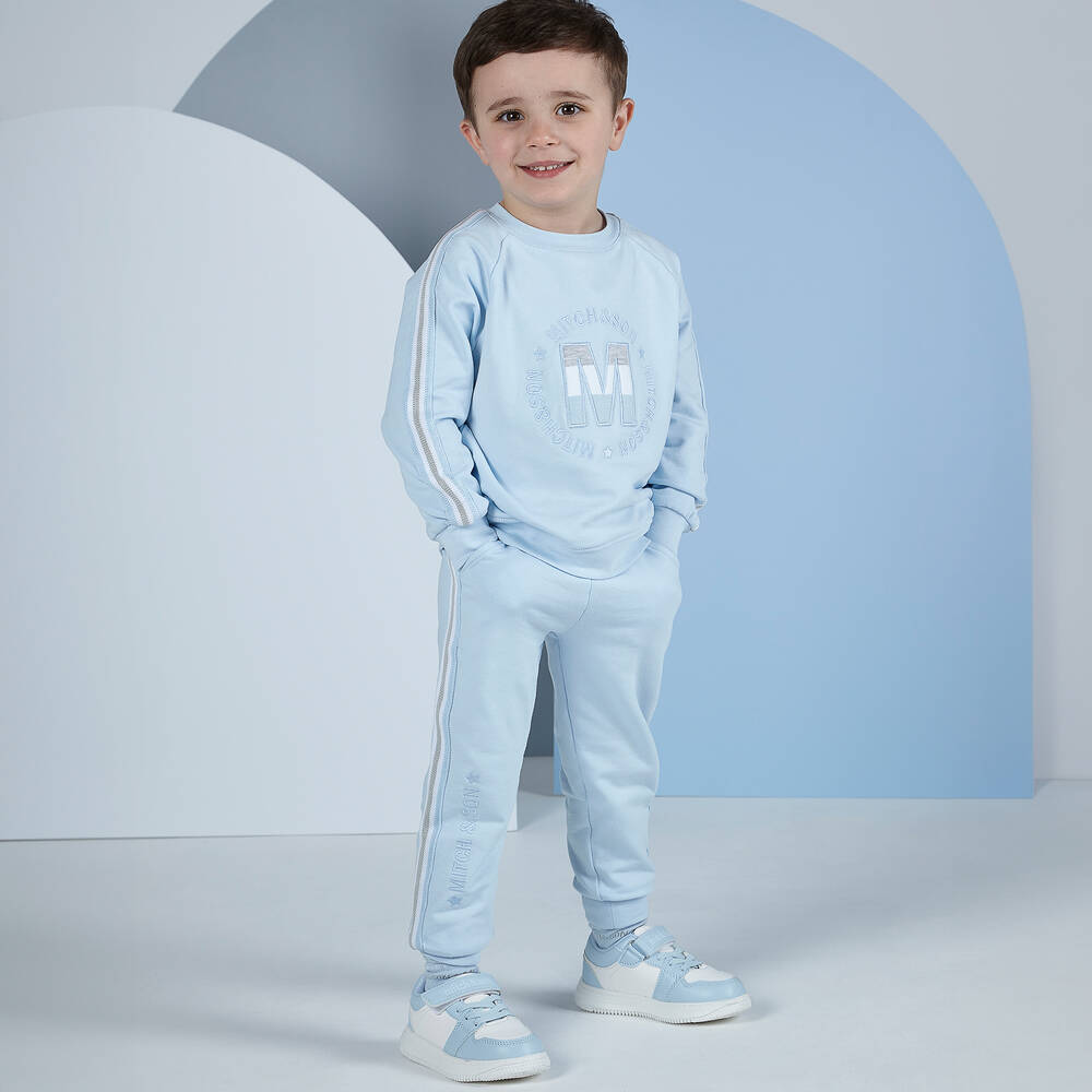 Mitch & Son-Голубой спортивный костюм из хлопкового джерси | Childrensalon Outlet