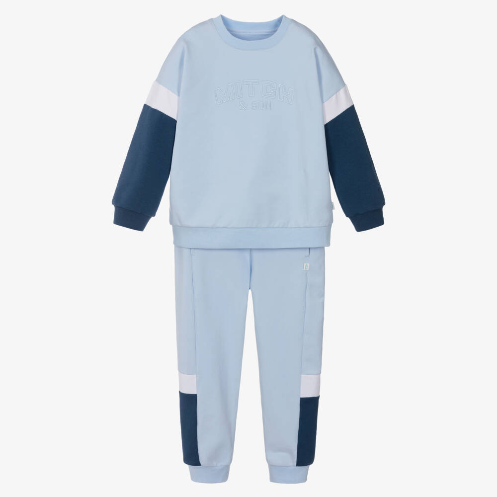 Mitch & Son-بدلة رياضية قطنية زرقاء فاتحة للأولاد | Childrensalon Outlet