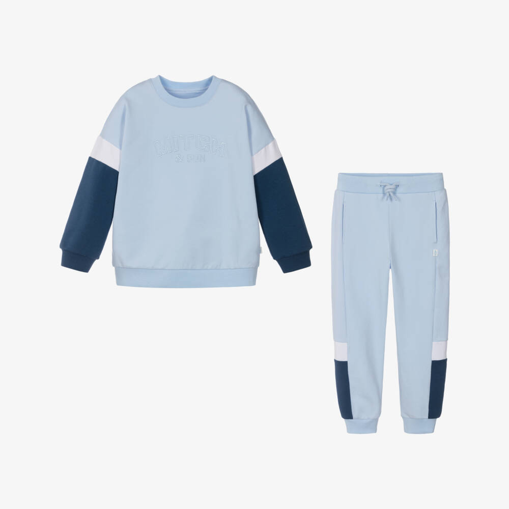 Mitch & Son-Светло-голубой хлопковый спортивный костюм для мальчиков | Childrensalon Outlet
