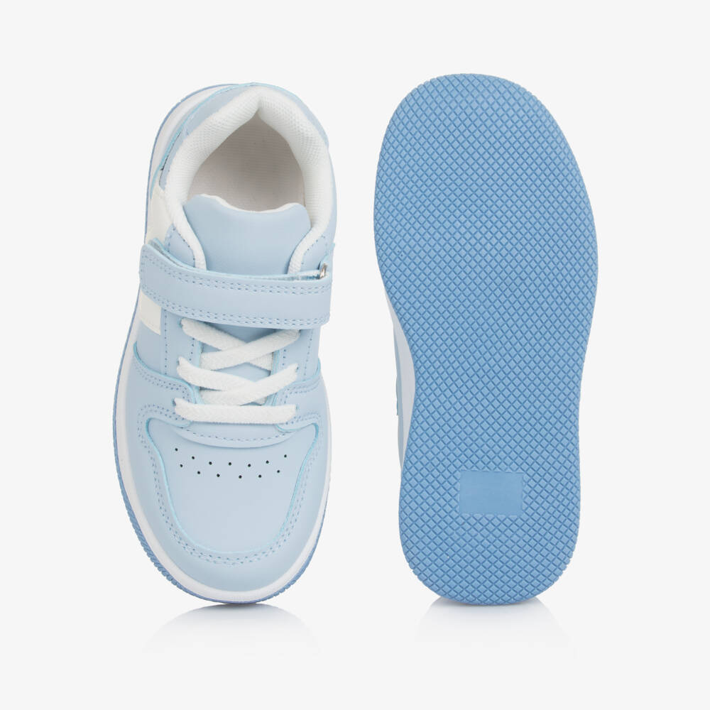 Mitch & Son-Boys Light Blue Faux Leather Trainers | Childrensalon Outlet