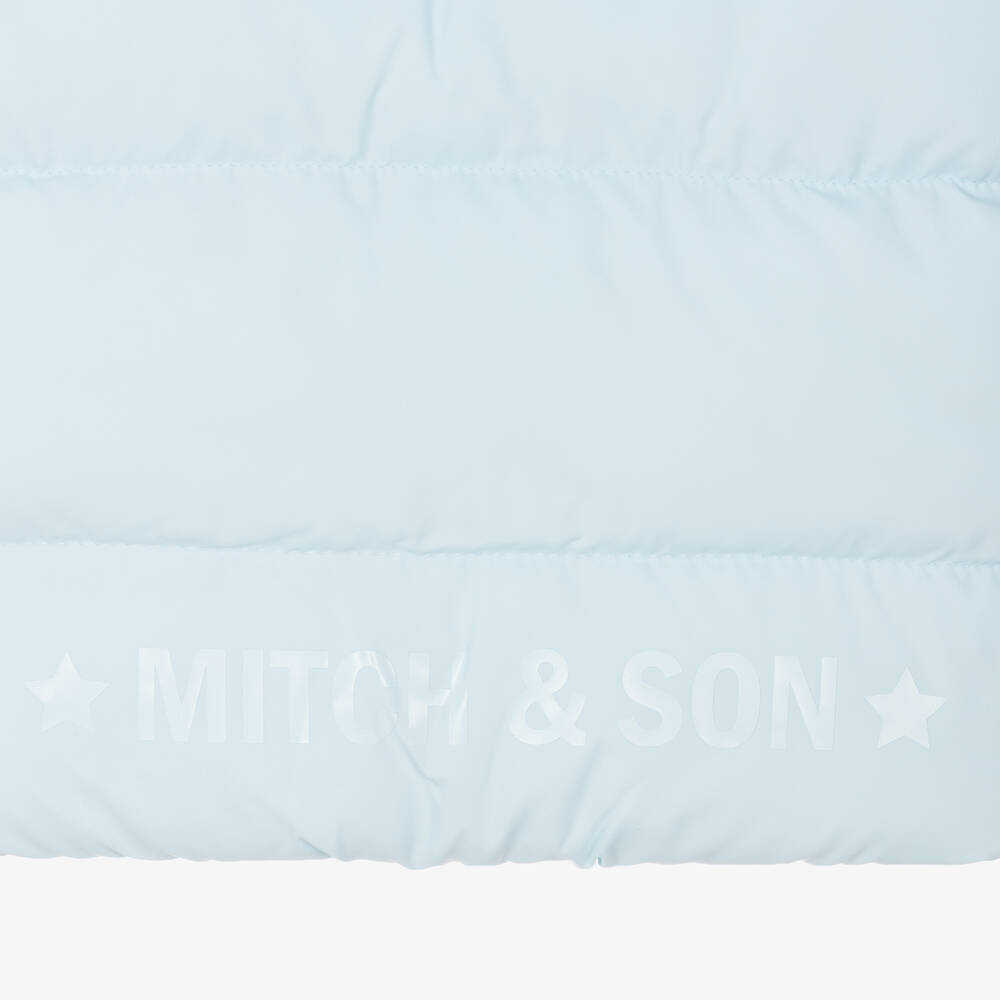Mitch & Son-Boys Light Blue Hooded Puffer Gilet | Childrensalon Outlet