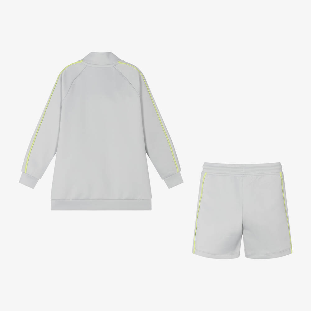 Mitch & Son-طقم شورت جيرسي لون رمادي فاتح وأخضر للأولاد | Childrensalon Outlet