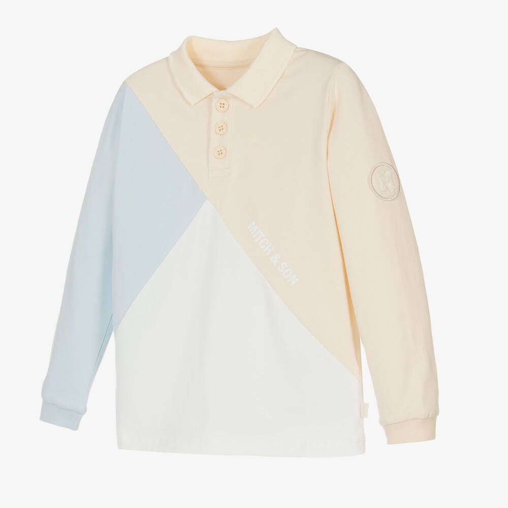 Mitch & Son-Boys Long Sleeve Colourblock Polo | Childrensalon Outlet