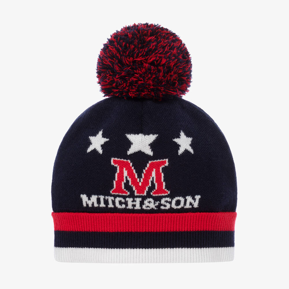 Mitch & Son-Boys Navy Blue Pom-Pom Hat | Childrensalon Outlet