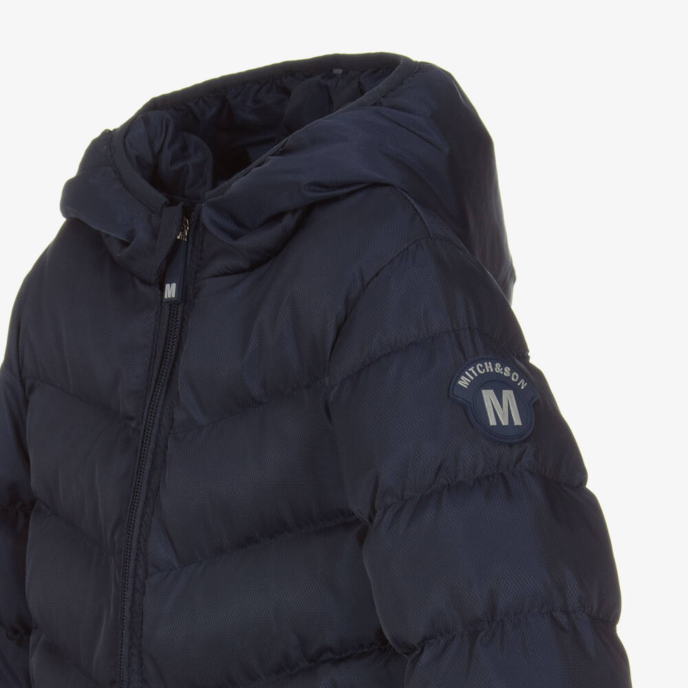 Mitch & Son-Boys Navy Blue Puffer Coat | Childrensalon Outlet