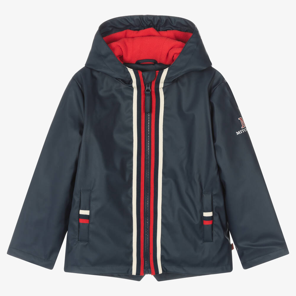 Mitch & Son - Boys Navy Blue Raincoat | Childrensalon