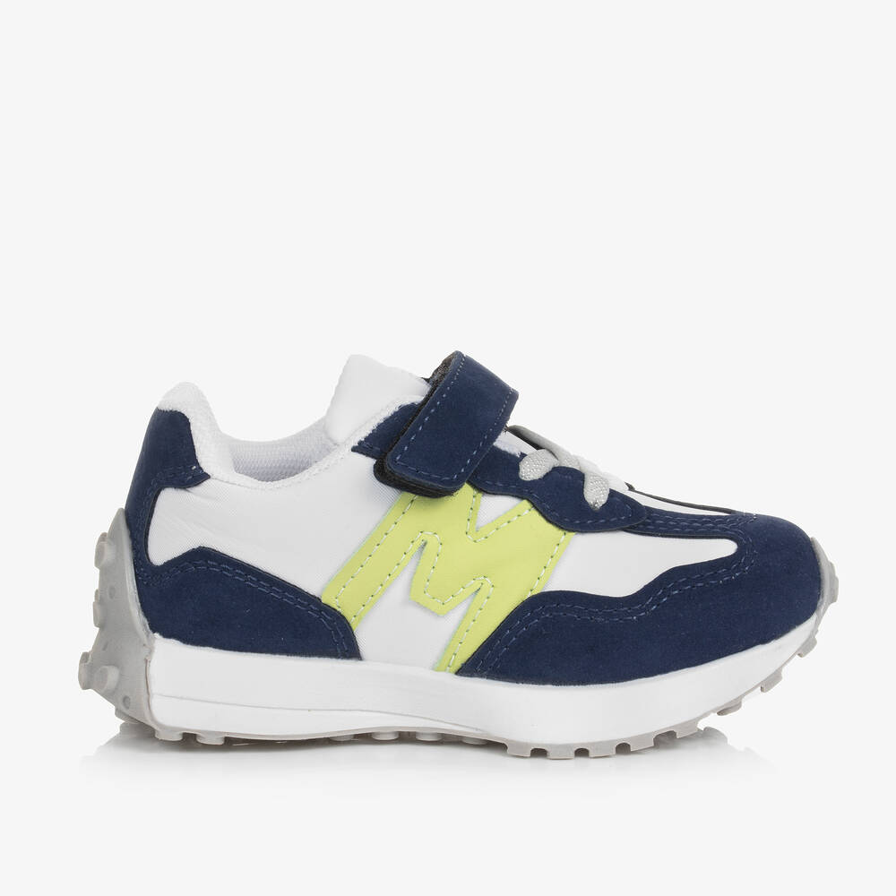 Mitch & Son-Boys Navy Blue & White Trainers | Childrensalon Outlet