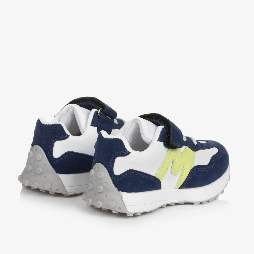 Mitch & Son-Boys Navy Blue & White Trainers | Childrensalon Outlet
