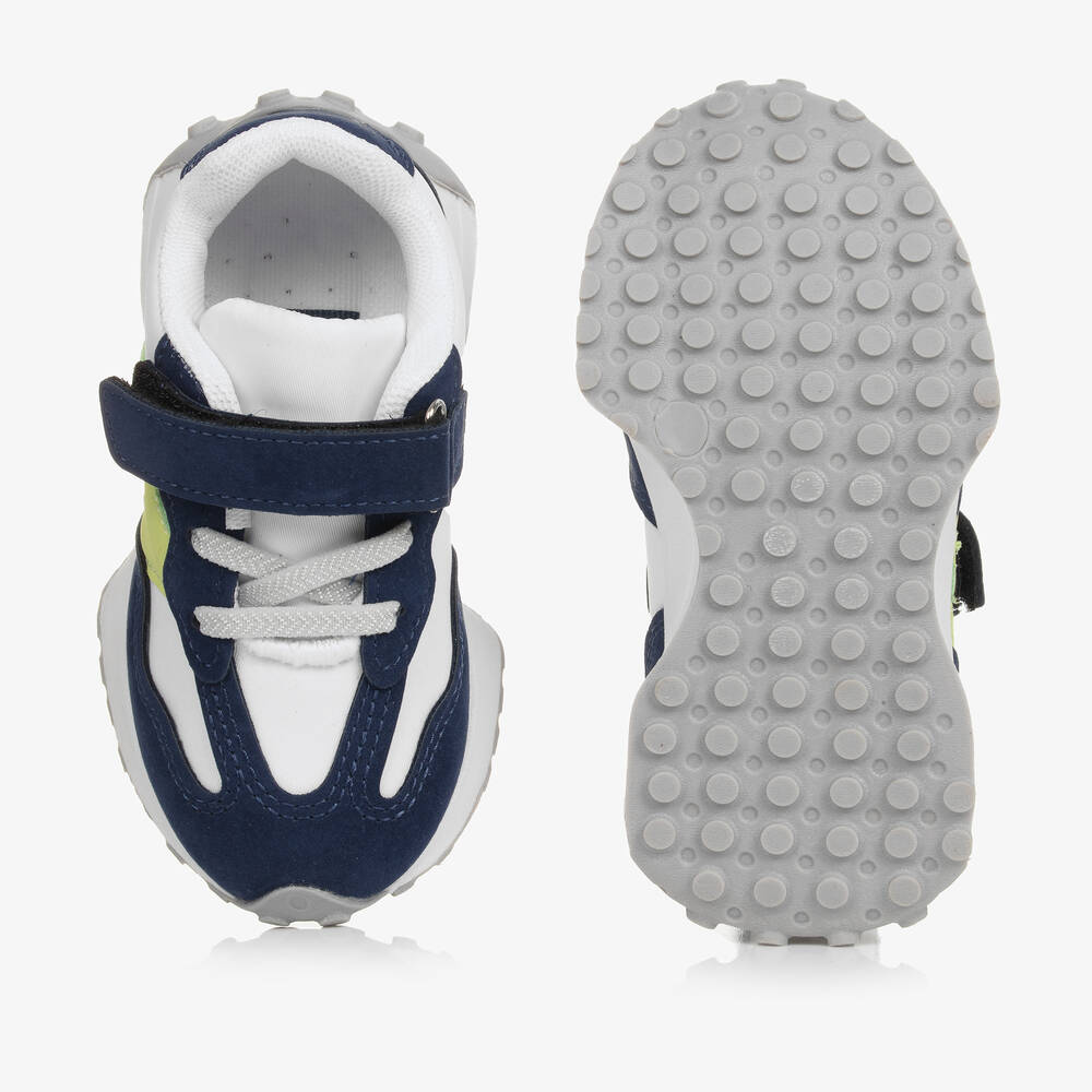 Mitch & Son-Boys Navy Blue & White Trainers | Childrensalon Outlet