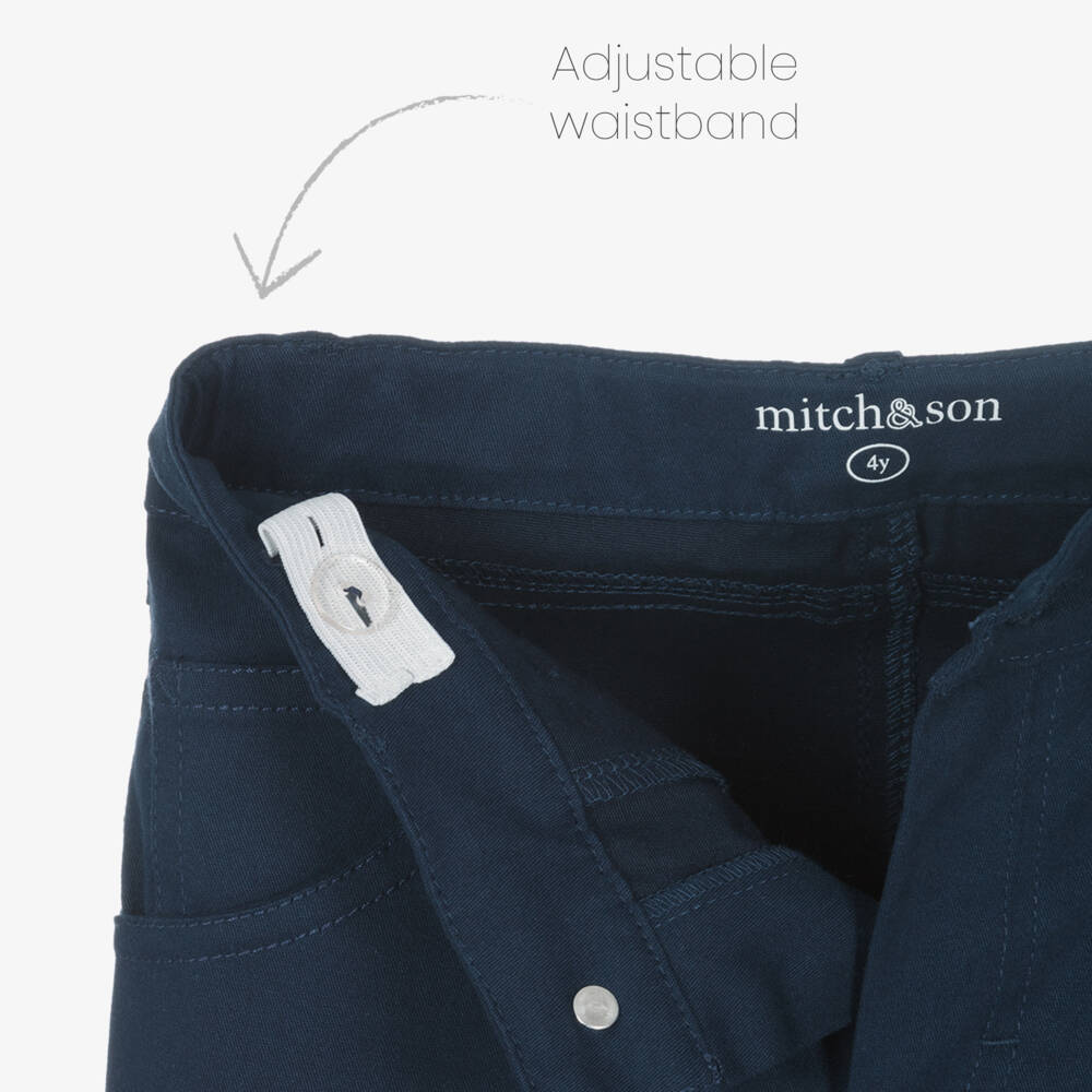 Mitch & Son-بنطلون قطن تويل لون كحلي للأولاد | Childrensalon Outlet
