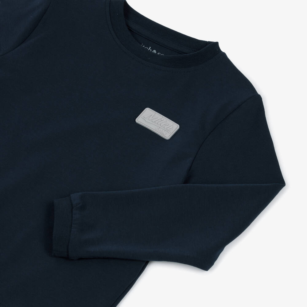 Mitch & Son-Boys Navy Long-Sleeve T-shirt | Childrensalon Outlet