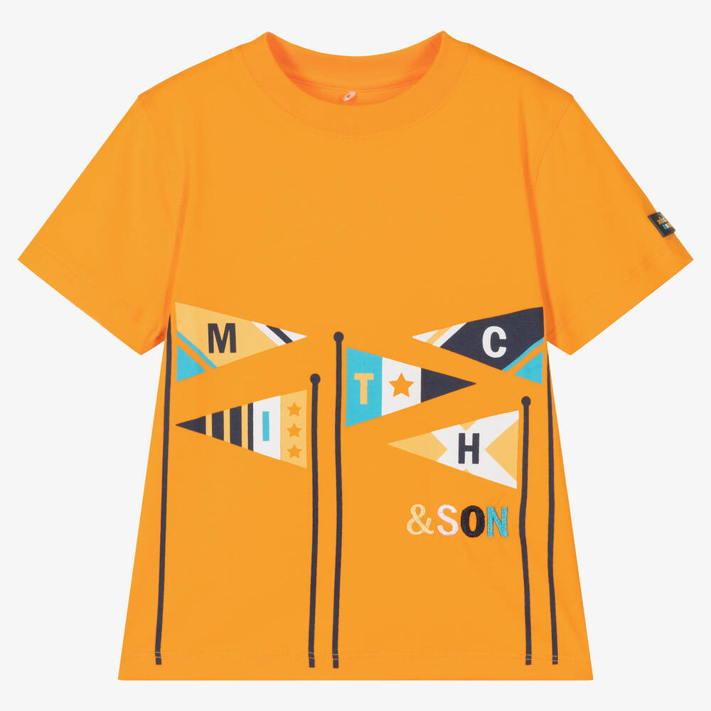 Mitch & Son - Boys Orange Cotton T-Shirt | Childrensalon