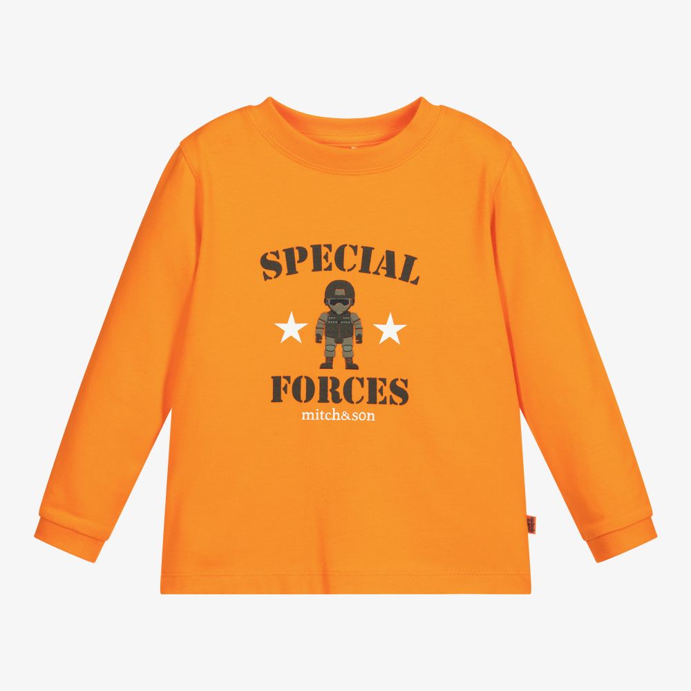 Mitch & Son - Boys Orange Cotton Top | Childrensalon