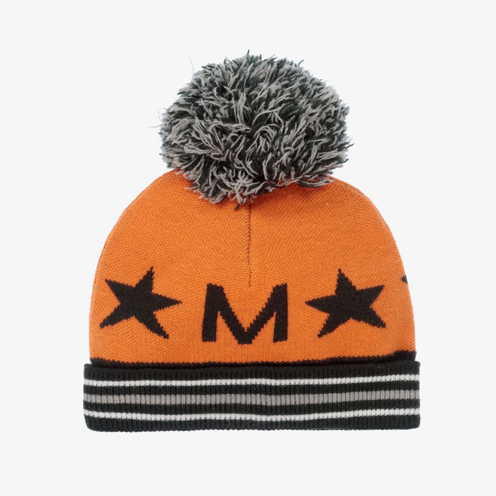 Mitch & Son - Bonnet orange et gris en maille Garçon | Childrensalon