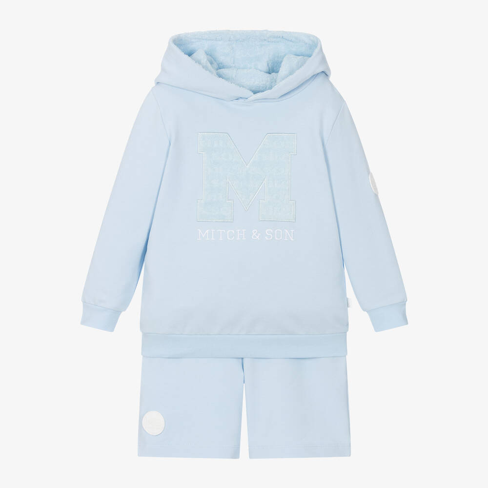 Mitch & Son-Boys Pale Blue Cotton Shorts Set | Childrensalon Outlet