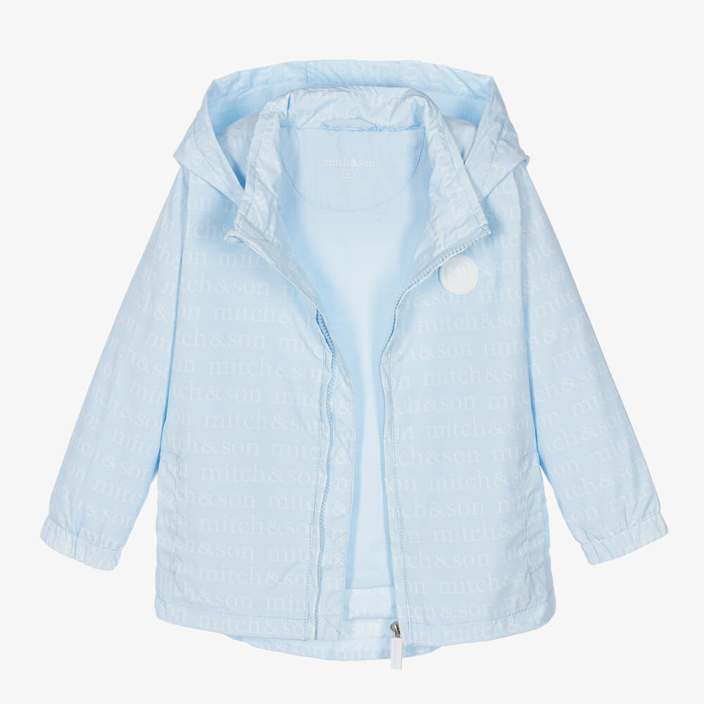 Mitch & Son-Boys Pale Blue Hooded Jacket | Childrensalon Outlet