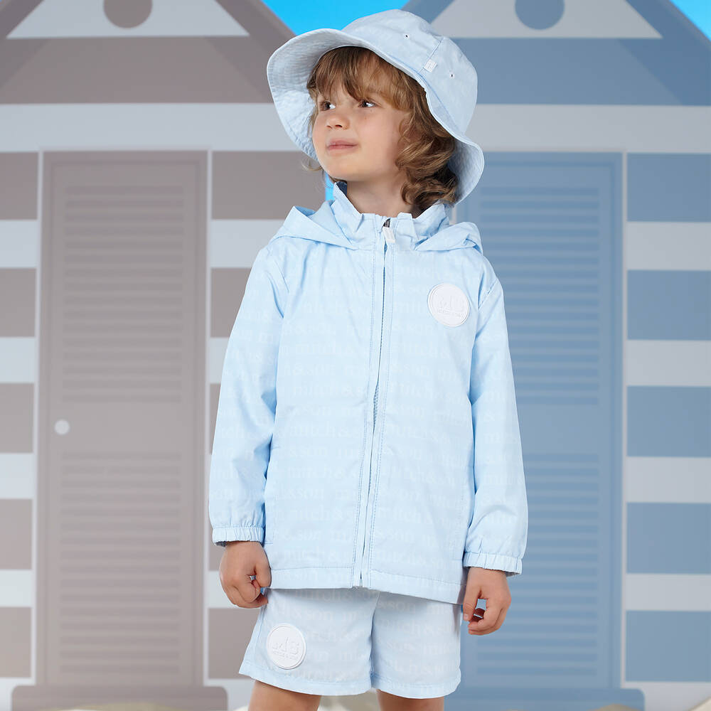 Mitch & Son-Boys Pale Blue Hooded Jacket | Childrensalon Outlet