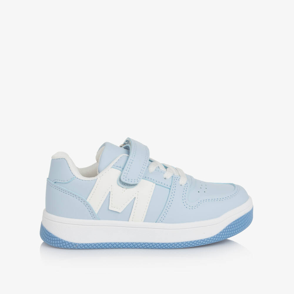 Mitch & Son-Boys Pale Blue Monogram Trainers | Childrensalon Outlet