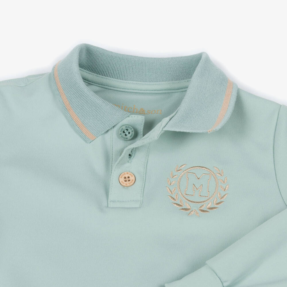 Mitch & Son-Boys Pale Green Polo Style Tracksuit | Childrensalon Outlet