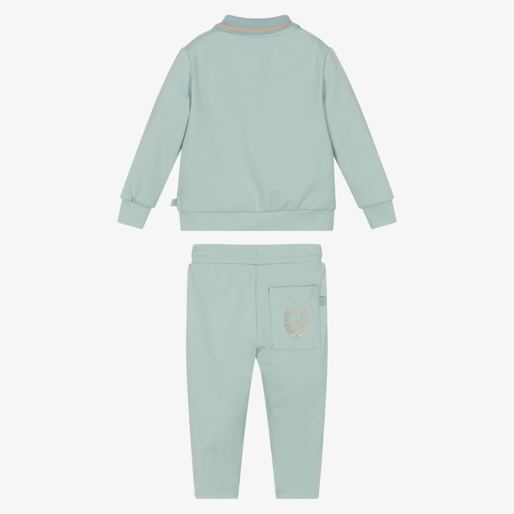 Mitch & Son-Boys Pale Green Polo Style Tracksuit | Childrensalon Outlet