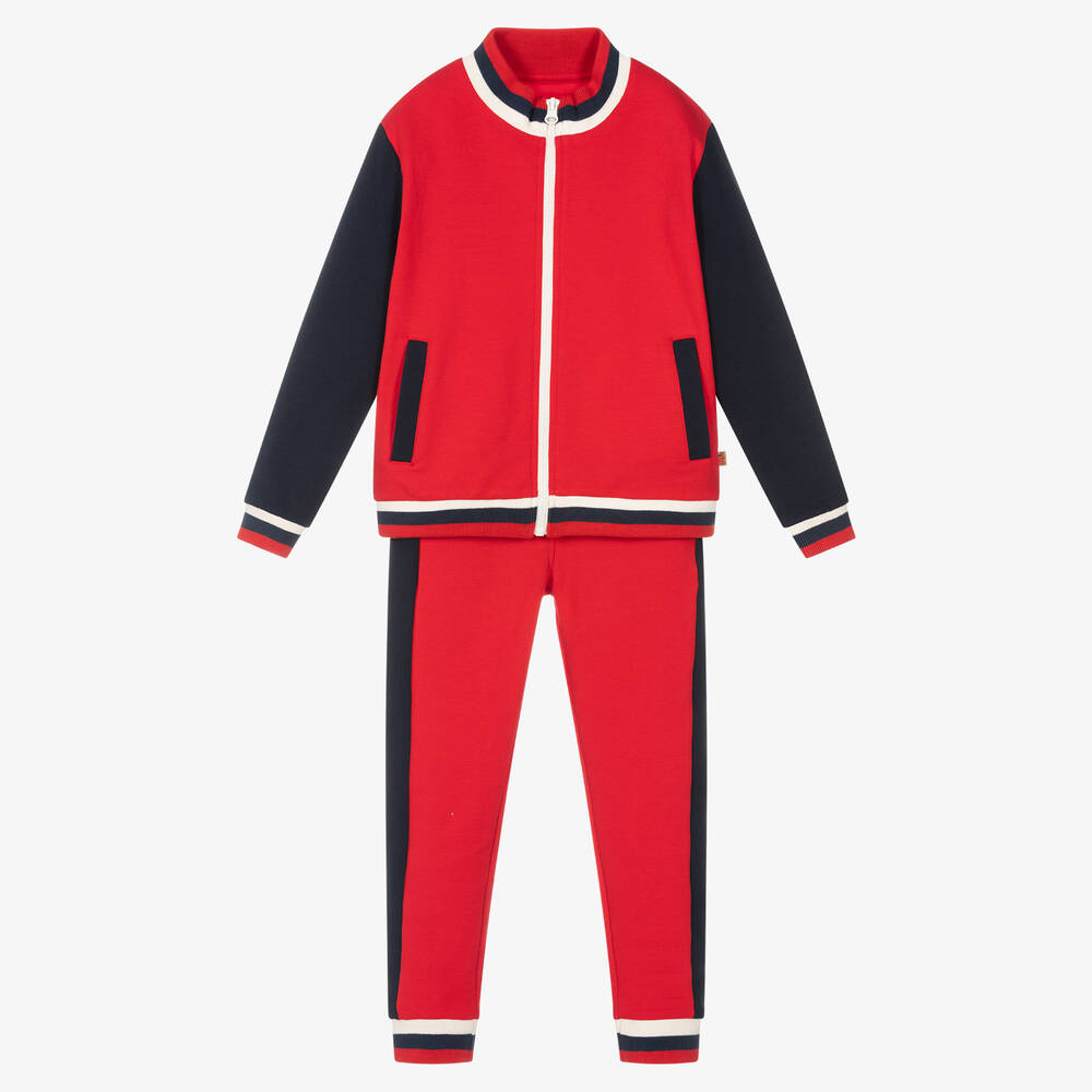 Mitch & Son - Boys Red & Blue Tracksuit | Childrensalon